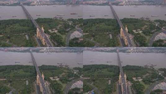 南京长江大桥航拍延时高清在线视频素材下载