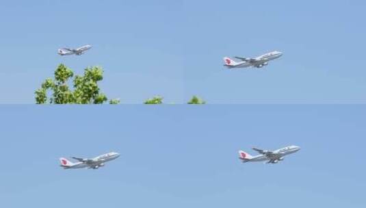 4K拍摄机场起飞的民航客机高清在线视频素材下载