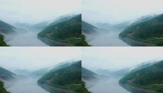 河面上雾气升腾高清在线视频素材下载