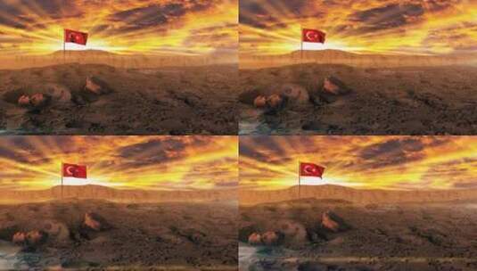 土耳其国旗乌托邦高清在线视频素材下载