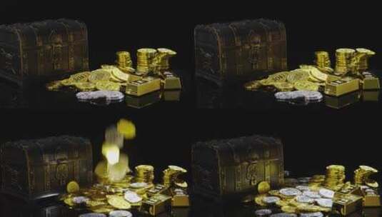 金币宝箱财富财资高清在线视频素材下载