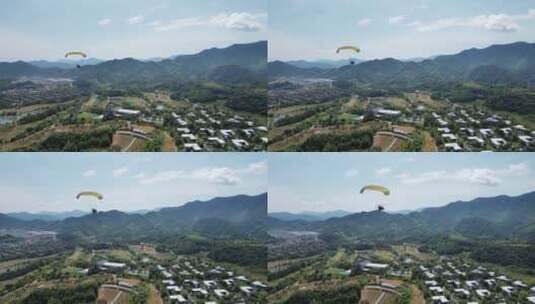 航拍空中滑翔伞高清在线视频素材下载