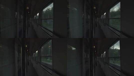 火车行驶中的黑暗车厢高清在线视频素材下载
