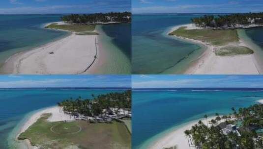 航拍星际度假型酒店拖尾沙滩高清在线视频素材下载