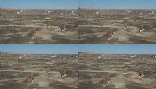 新疆克拉玛依油田百里油区高清在线视频素材下载