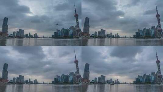 上海·陆家嘴·黄浦江日出·延时摄影4K高清在线视频素材下载