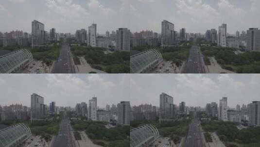 张家港城区特色建筑4K航拍高清在线视频素材下载