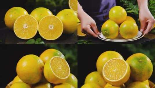 绿皮爱媛果冻橙高清在线视频素材下载