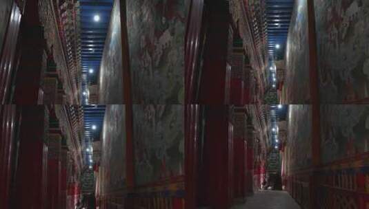 松赞林寺寺庙内景高清在线视频素材下载