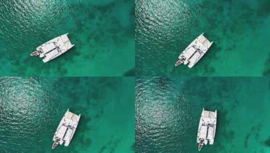 俯拍海上游艇休闲度假高清在线视频素材下载
