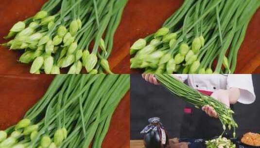 新鲜韭菜高清在线视频素材下载