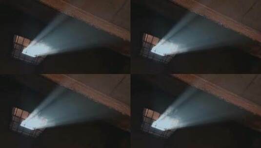 小窗丁达尔光视频阴暗房子里射进来的光线高清在线视频素材下载