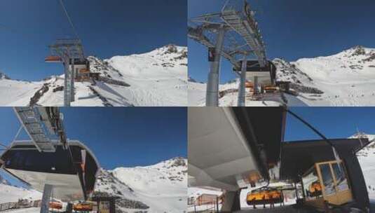 滑雪场上的游览车高清在线视频素材下载