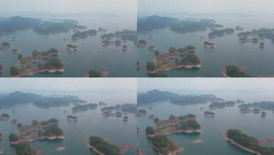 航拍千岛湖梅峰岛岛屿水景高清在线视频素材下载