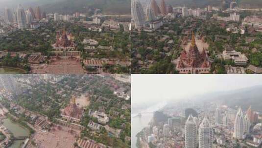 航拍西双版纳城市建筑空镜高清在线视频素材下载