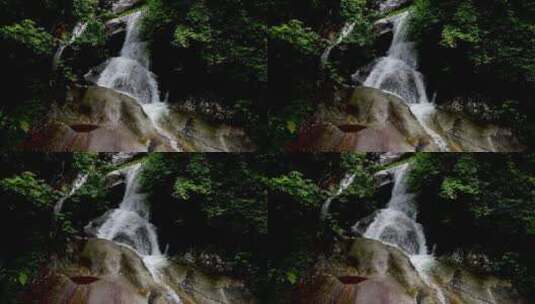 深山里面的小溪瀑布河流高清在线视频素材下载