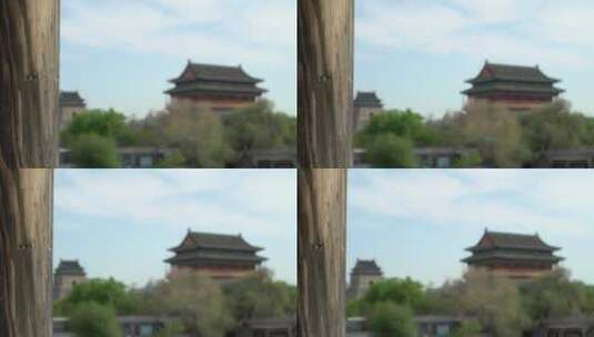 北京城楼钟楼鼓楼历史名胜建筑高清在线视频素材下载