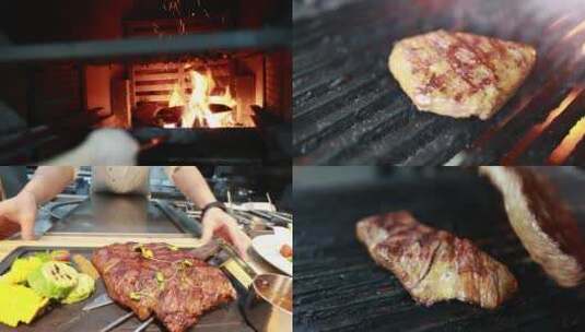 牛排西餐厅烤肉高清在线视频素材下载