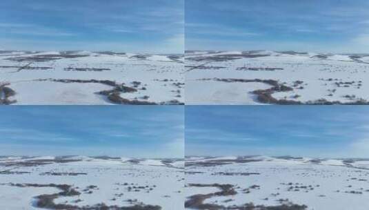 丘陵雪原湿地风光高清在线视频素材下载