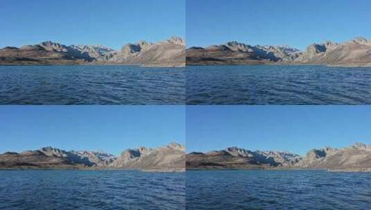 蓝色的姊妹湖湖泊和高原山川高清在线视频素材下载