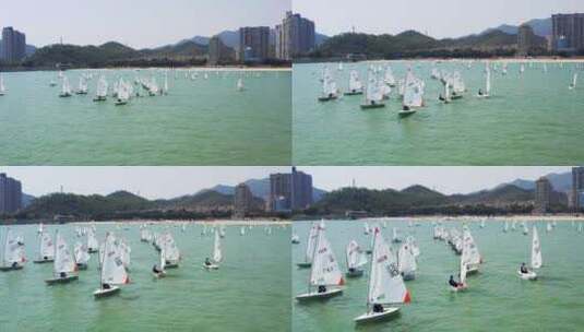拍摄青少年帆船比赛高清在线视频素材下载