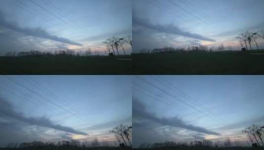 春天黄昏时分的天空高清在线视频素材下载