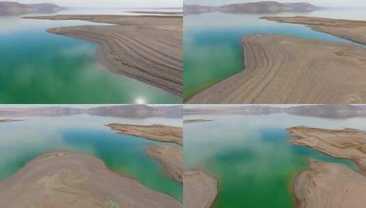 龙羊峡 水库 水 沙滩 湖 蓝天高清在线视频素材下载