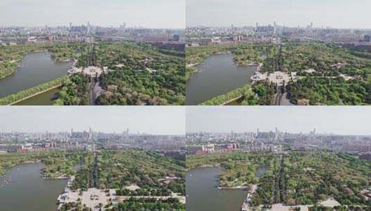 中国辽宁沈阳北陵公园清昭陵航拍高清在线视频素材下载