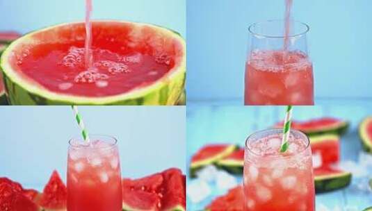 西瓜汁-夏日概念高清在线视频素材下载