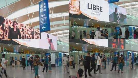 浦东国际机场国际港澳台登机口高清在线视频素材下载