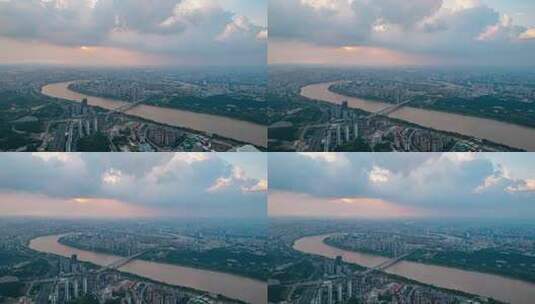 中国广西南宁城市风光延时航拍高清在线视频素材下载