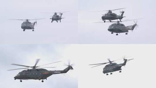 4K超稳：2022中国航展武直10和直8L直升机高清在线视频素材下载
