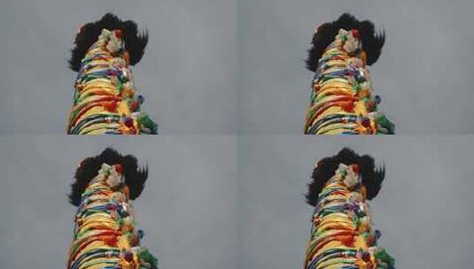 西藏大昭寺经幡柱高清在线视频素材下载