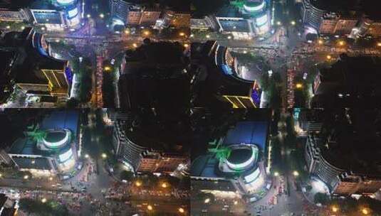 广西桂林城市夜景灯光航拍高清在线视频素材下载