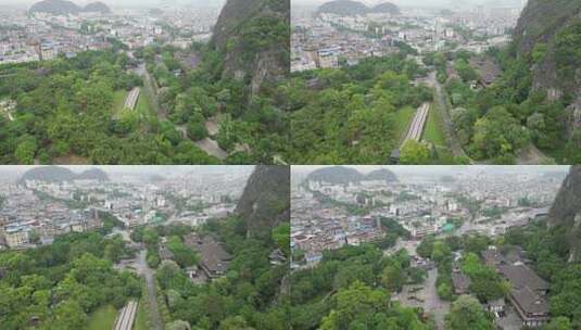 广西桂林山水风光七星景区4A景区航拍高清在线视频素材下载