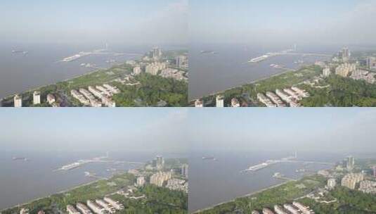 上海吴淞炮台湾湿地森林公园4K航拍原素材高清在线视频素材下载