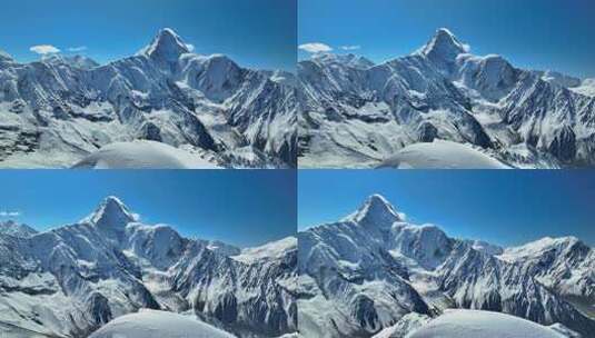 航拍横断山脉蜀山之王贡嘎山那玛峰风光高清在线视频素材下载