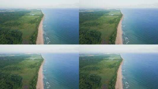 沙滩海岸线景观高清在线视频素材下载