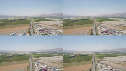 以色列加利利海泽马赫一条长长的直路的鸟瞰图。高清在线视频素材下载