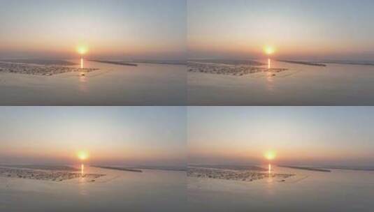 4K航拍阳澄湖夕阳日落高清在线视频素材下载