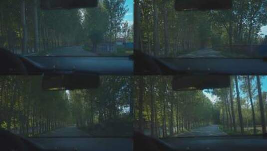 驾驶视角行驶在乡间颠簸的公路小道高清在线视频素材下载