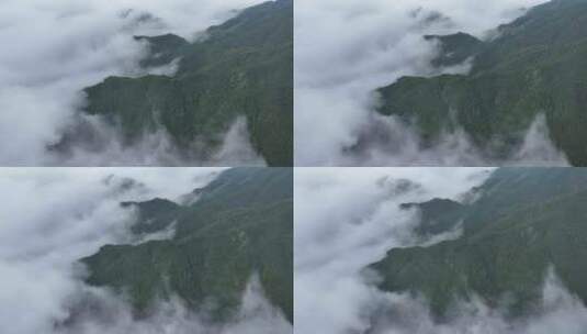 自然风景山区清晨云海翻腾直录4K航拍唯美高清在线视频素材下载