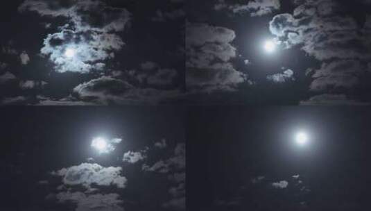 月光下的云高清在线视频素材下载