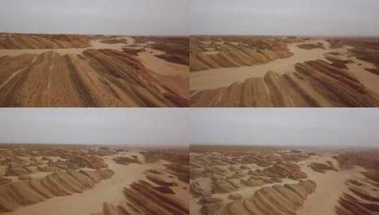 青海俄博梁雅丹 火星地貌航拍高清在线视频素材下载