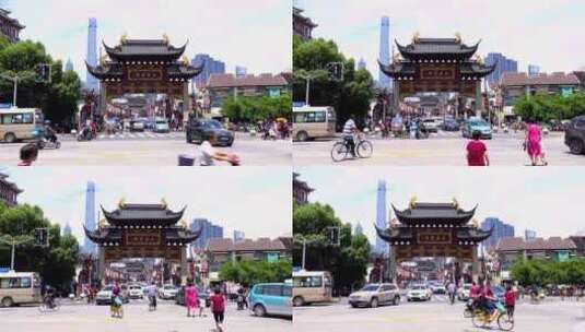 上海老街城隍庙高清在线视频素材下载