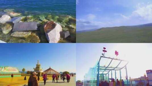 青海湖 青海旅游 岸边高清在线视频素材下载