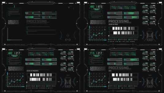 HUD智能大数据面板特效合成未来科技高清在线视频素材下载