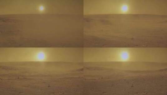 大漠荒漠沙漠戈壁风沙日出黄沙高清在线视频素材下载