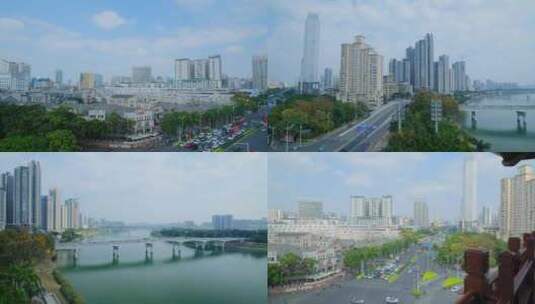南宁民族大道街景高清在线视频素材下载