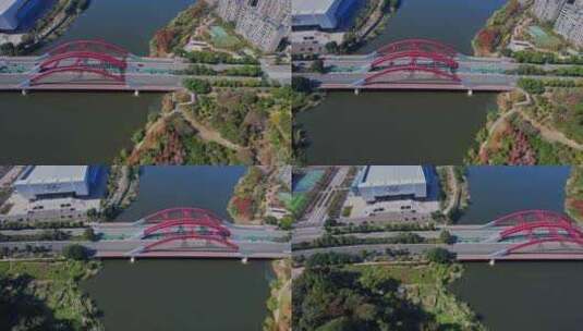 航拍宁德福宁汇绿桥高清在线视频素材下载